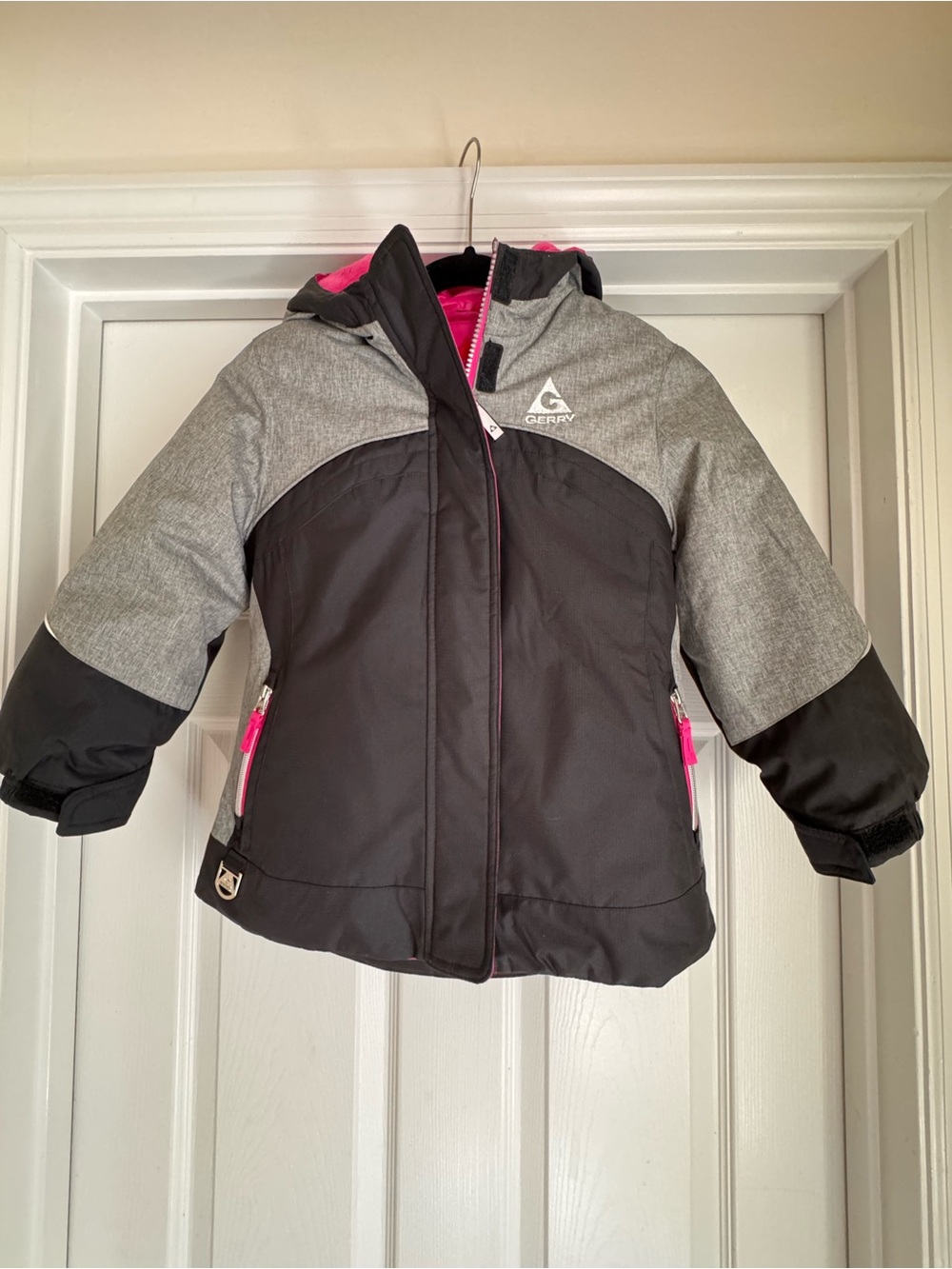 Gerry Weber Kids’ Gray & Black Puffer Jacket with Pink Trim